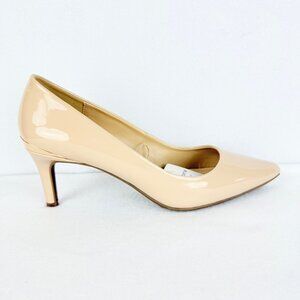 NWOB Liz Claiborne Women's Gracie Nude Patent Heels Shoes Size 9W Memory Foam